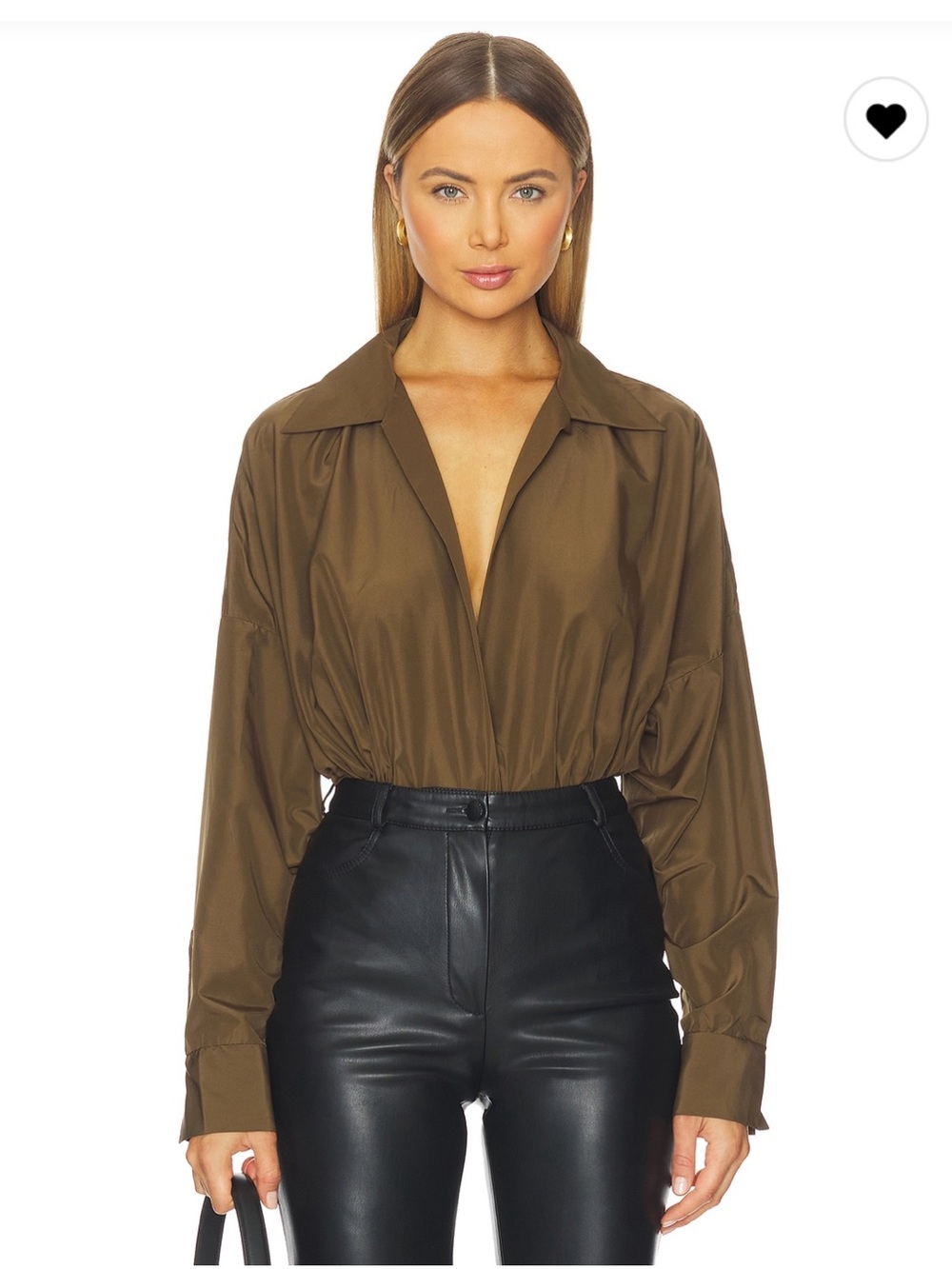 NWT Norma Kamali Boyfriend Shirt Bodysuit